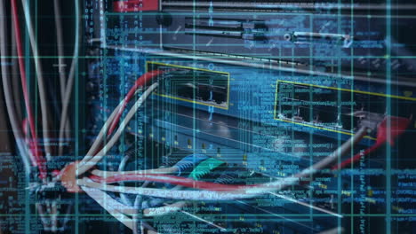 data server room with squares and numbers