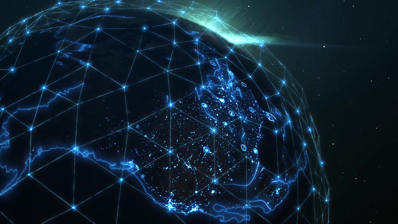 Digital Earth Globe with Global Network Connectivity