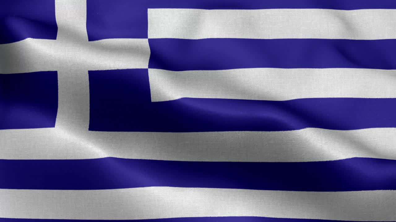 그리스의 루프 4k 국기를 흔들며