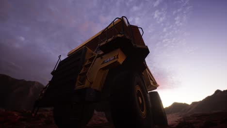 yellow dump truck, truck mining at mining site