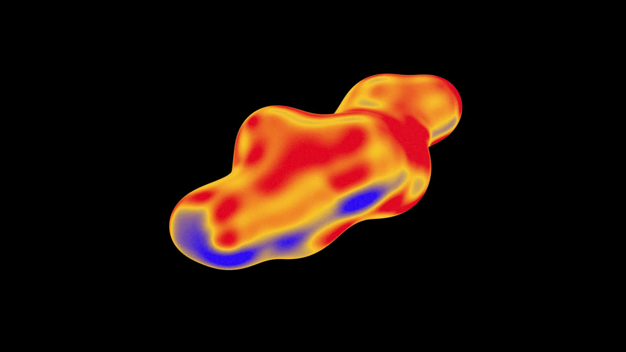 Vibrant Abstract Liquid Shapes Merging and Separating on Black