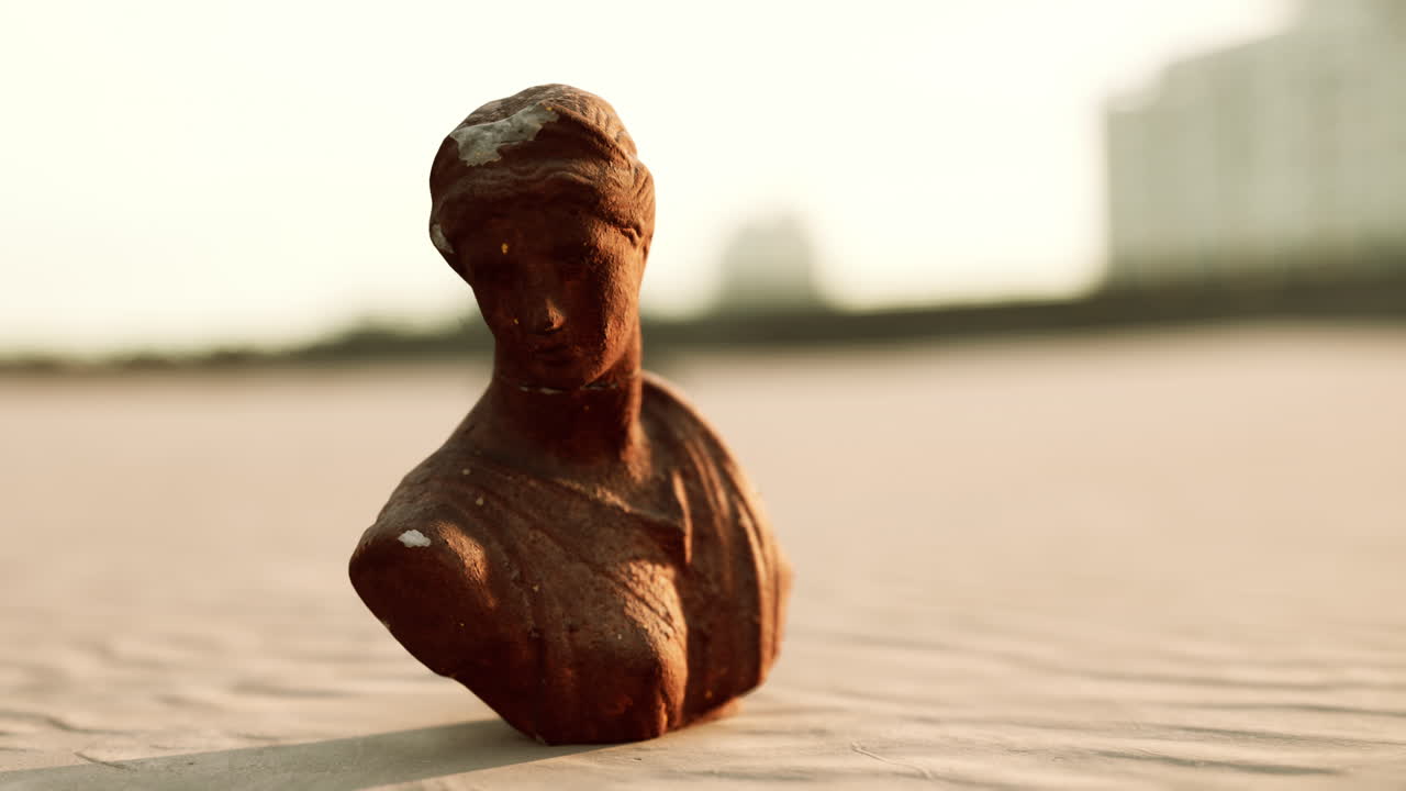 goddess of love in Greek mythology on the sand of the beach