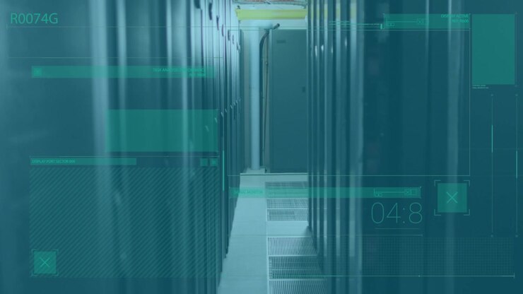 Animazione dell’elaborazione dati in una server room