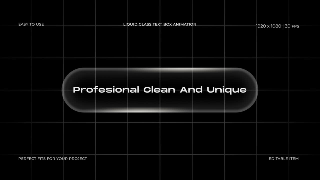 Animated Liquid Glass Text Box Graphic Overlay