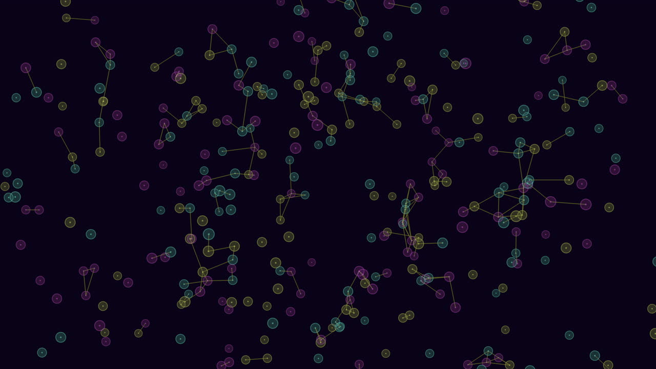 puntos y líneas de neón conectados en forma geométrica