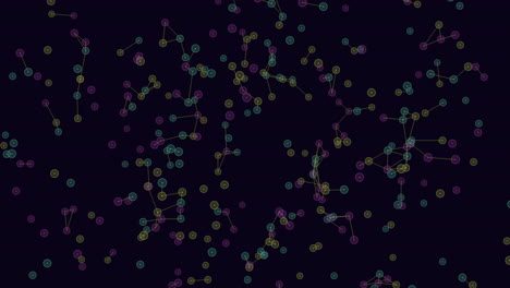 puntos y líneas de neón conectados en forma geométrica