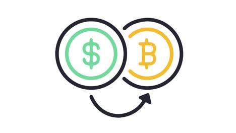 animación del icono de la línea de mercado de criptomonedas con alfa
