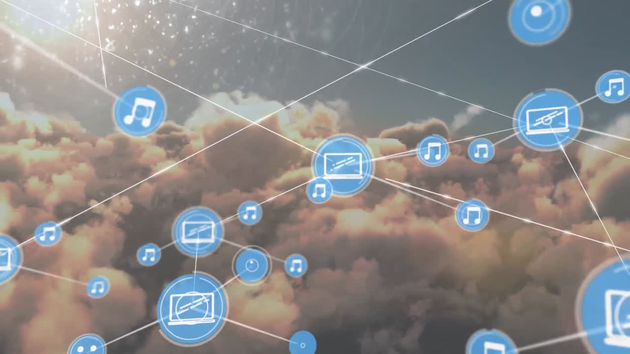 하늘의 구름에 대한 프로필 아이콘 네트워크의 애니메이션.