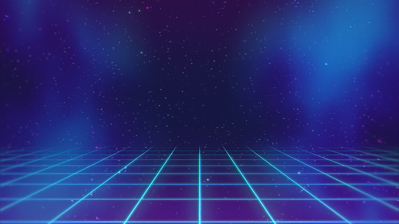 추상적 인 배경 4 공간에서 모션 복고풍 블루 라인