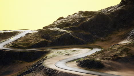 small road in the severe landscape of isle of skye