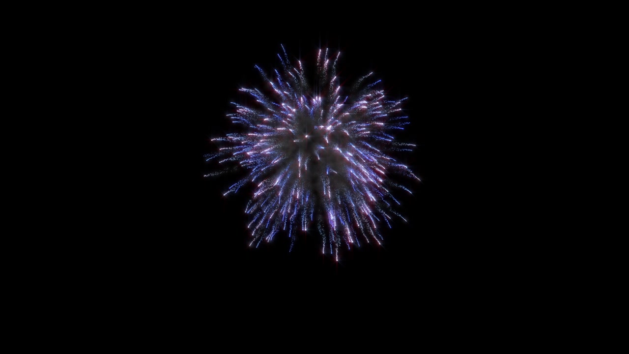 Singe Smaller Fireworks Explosion on black background