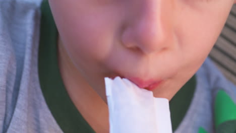 A-cute,-little,-blonde-boy-enjoying-a-freezie-on-a-hot-summer-day