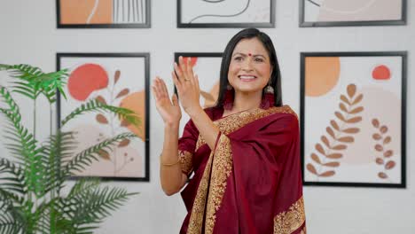 Happy-Indian-woman-clapping