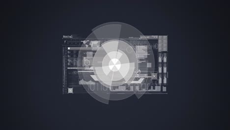 animation of scopes scanning and binary coding data processing over digital screen