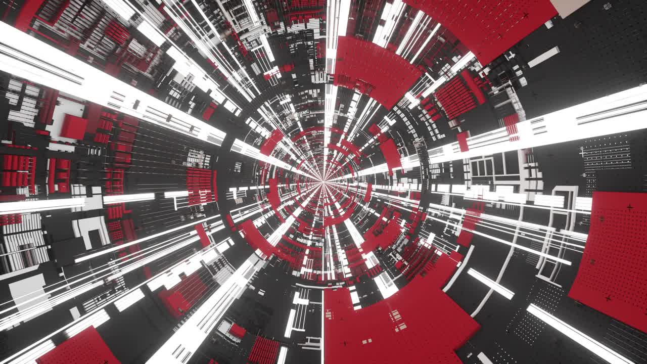 bucle sin costuras volando en el túnel de la nave espacial, corredor de la nave espacial de ciencia ficción. tecnología futurista abstracta vj sin costuras para títulos tecnológicos y fondo. renderización 3d