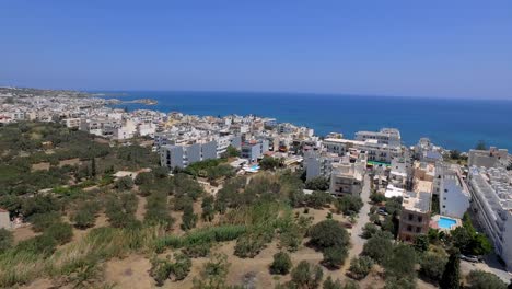 The-touristic-city-Hersonissos-on-Crete.-Aerial-shot