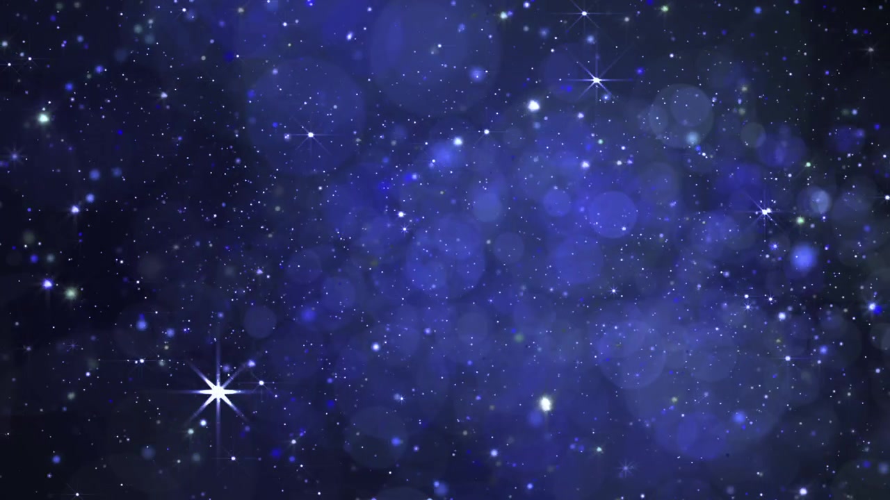Sfondo Astratto in Loop con Particelle Blu Scintillanti e Luci Bokeh