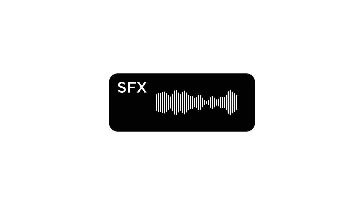 Animazione di forma d'onda audio SFX con effetto sonoro isolata su sfondo bianco