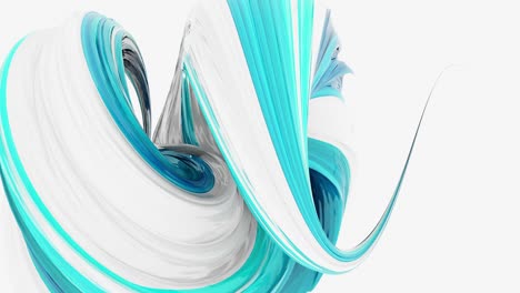 abstract 3d shapes lines flying color animation. set of 7 different colors. 4k loop footage.
