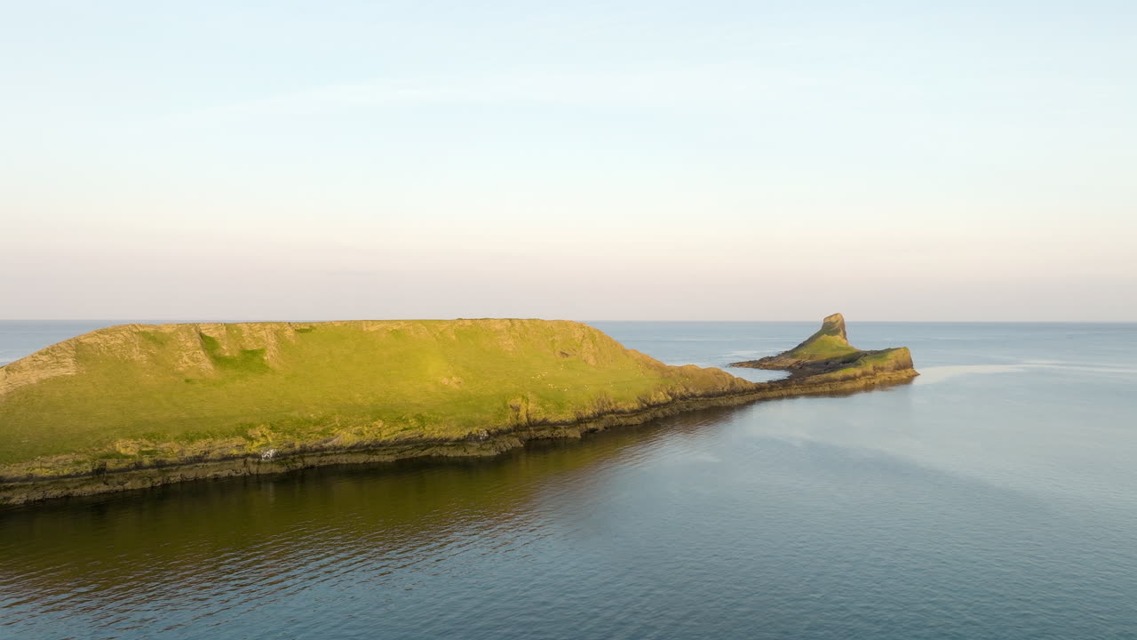 Coastal Headland with Grassy Hills