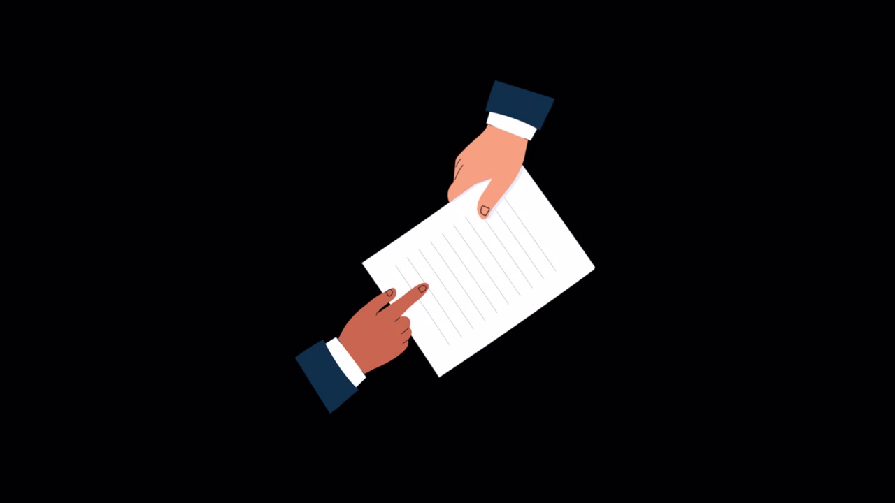 Two Hands Holding and Pointing at a Document