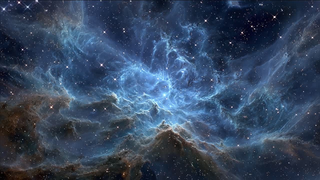 A Stunning Cosmic Landscape Unfolding in Deep Space: Exploring the Ethereal Beauty of Nebulae and Stars in the Vast Universe