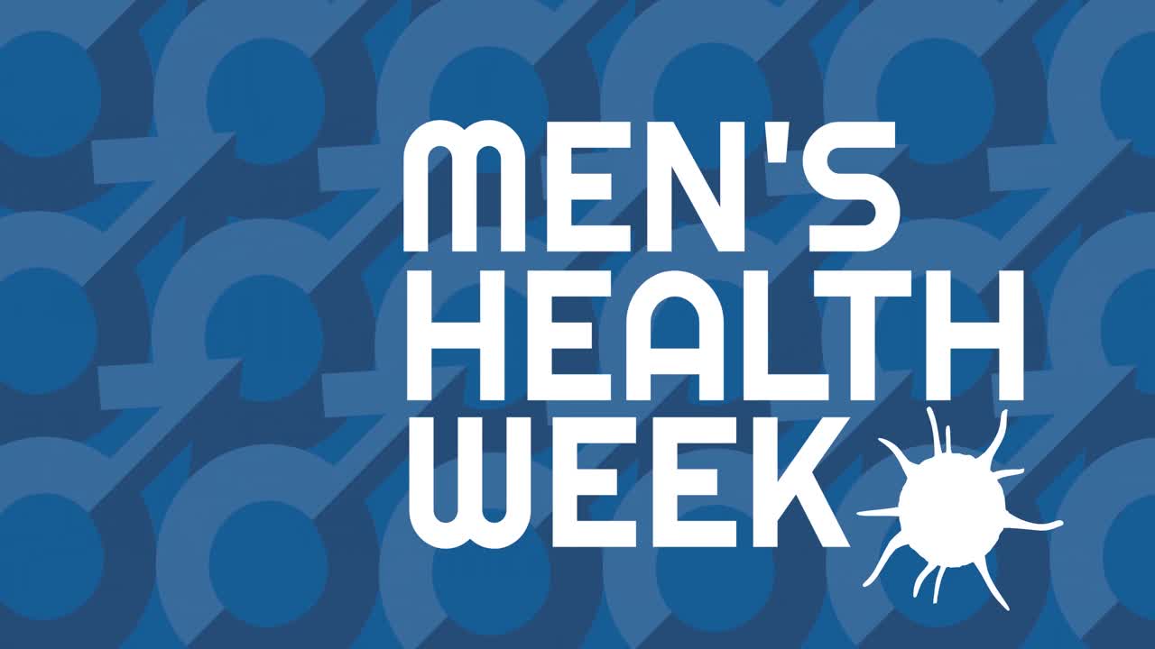 Premium stock video - Animation of mens health week text over multiple ...