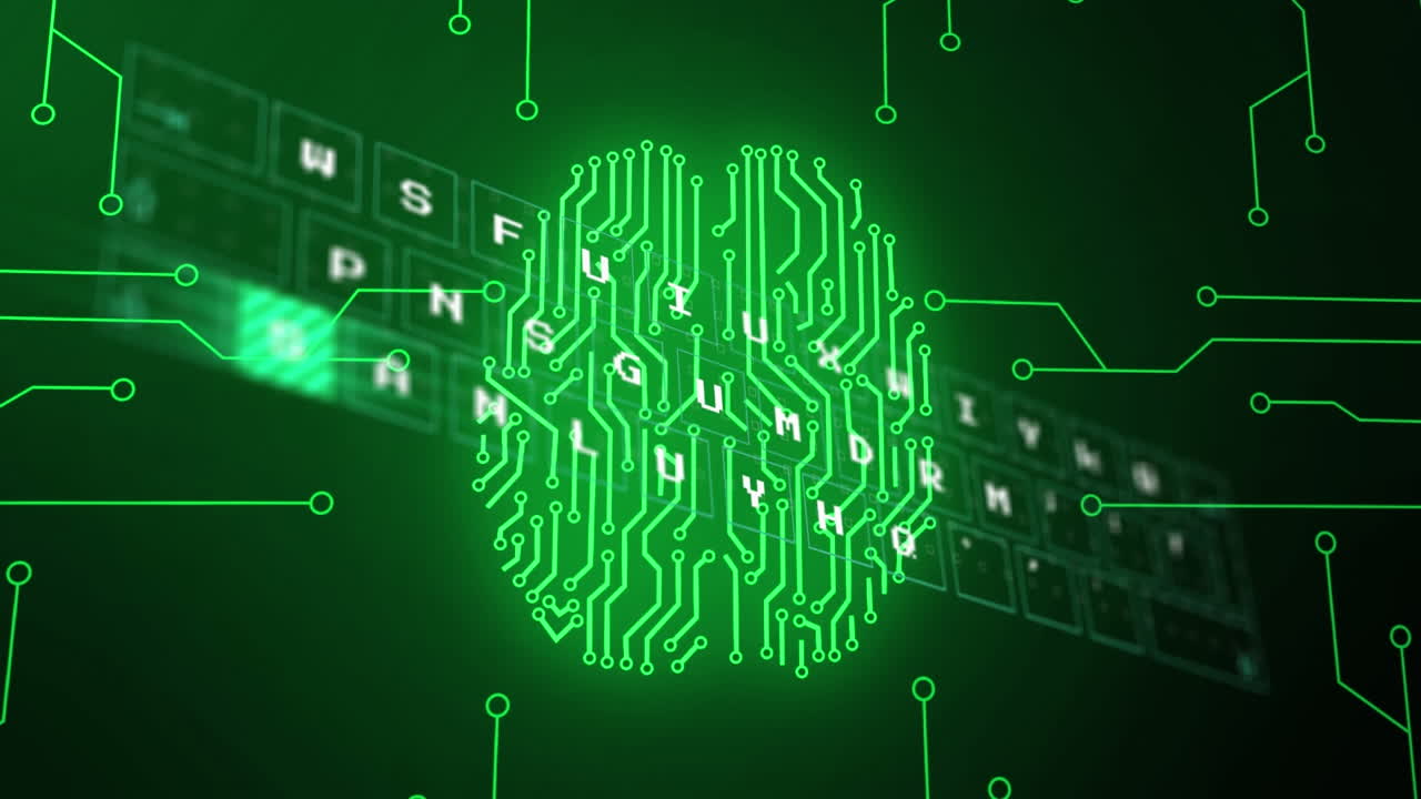 Animation of data processing over biometric human brain