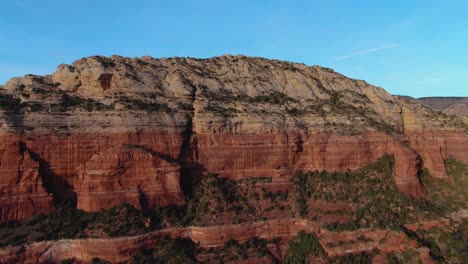 drone shot of rock formation near sedona