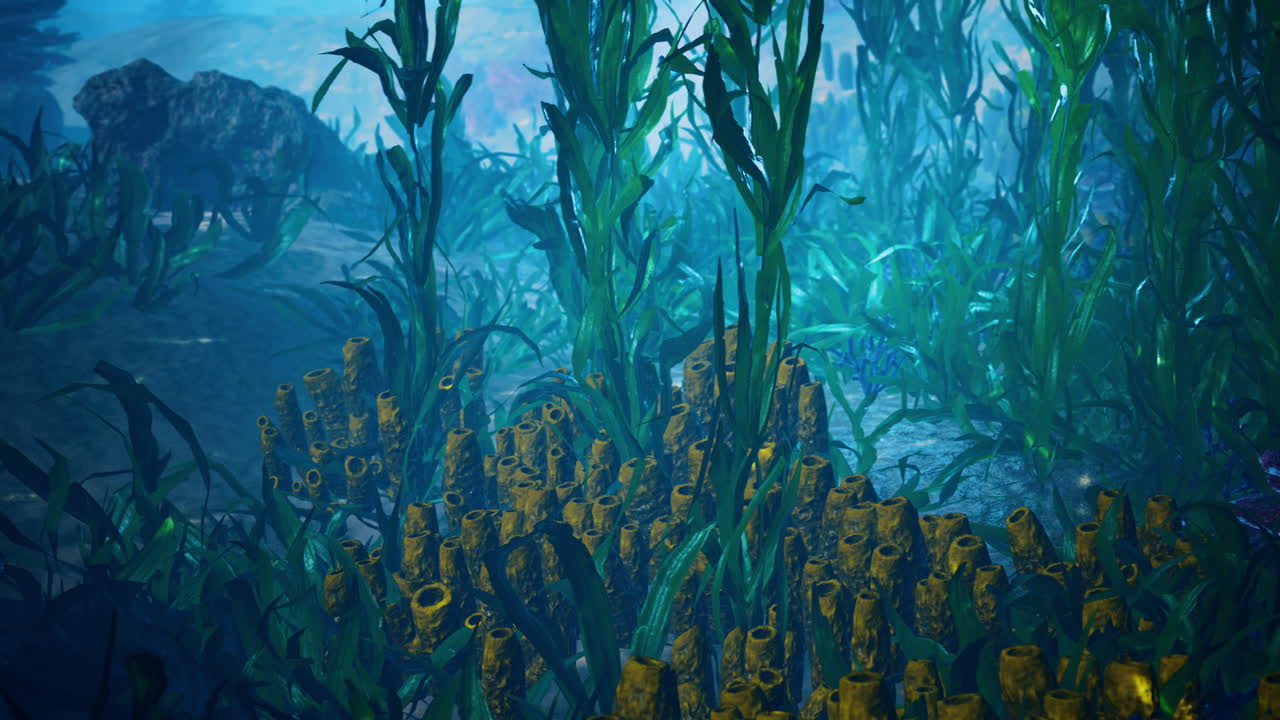 ⁇ 빛 을 받은 수중 산호초