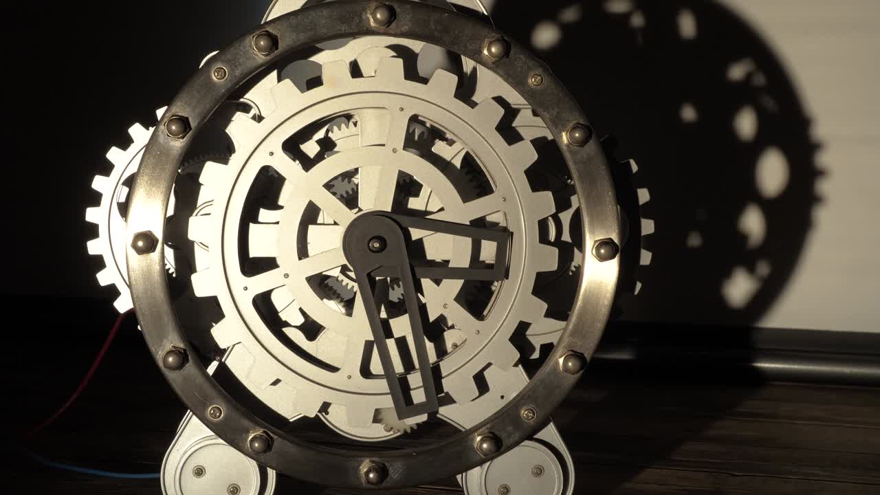 Metal industrial clock half past 3