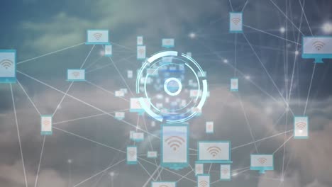 animation of scope scanning with network of connections