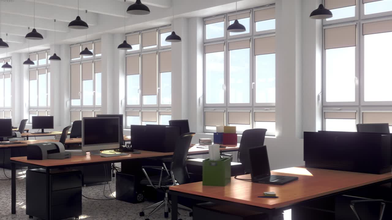 Looped shot of open plan office
