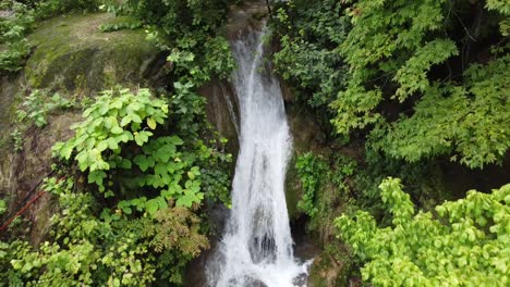 waterfall naturally falling down in the jungle