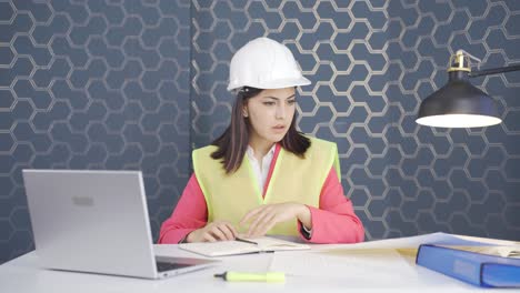 woman engineer working on the project.