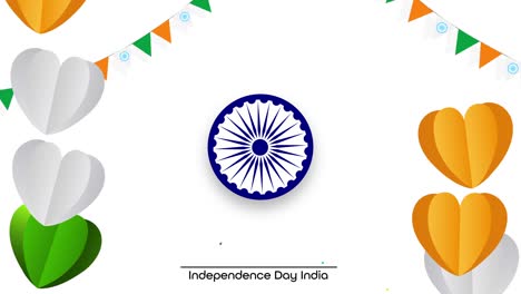15th august happy independence day of india. independence day celebration motion animation