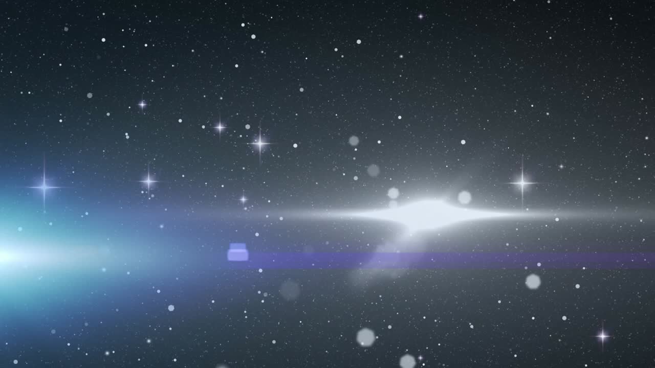 動畫呈現發光的光線疊加於發光星點圖案之上