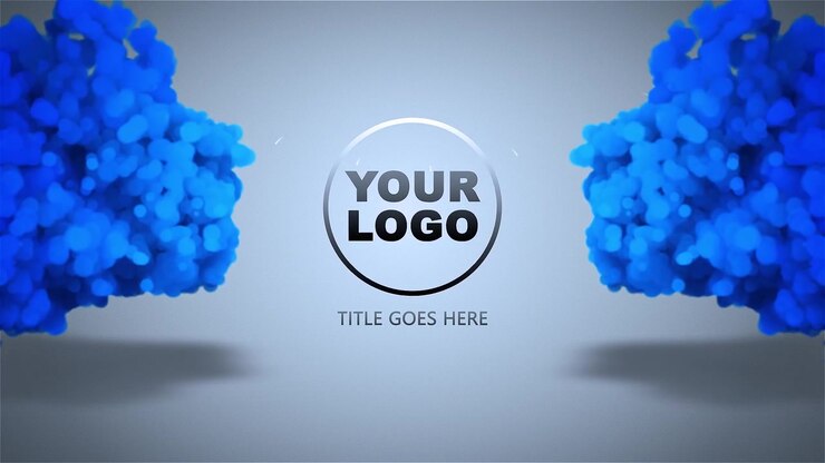 Flowing blue strands logo animation with soft gradient backdrop for motion graphics projects