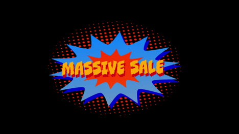 words massive sale appearing in capital letters