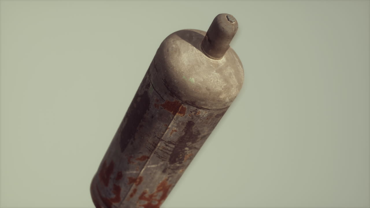 peligro viejo recipiente de gas oxidado