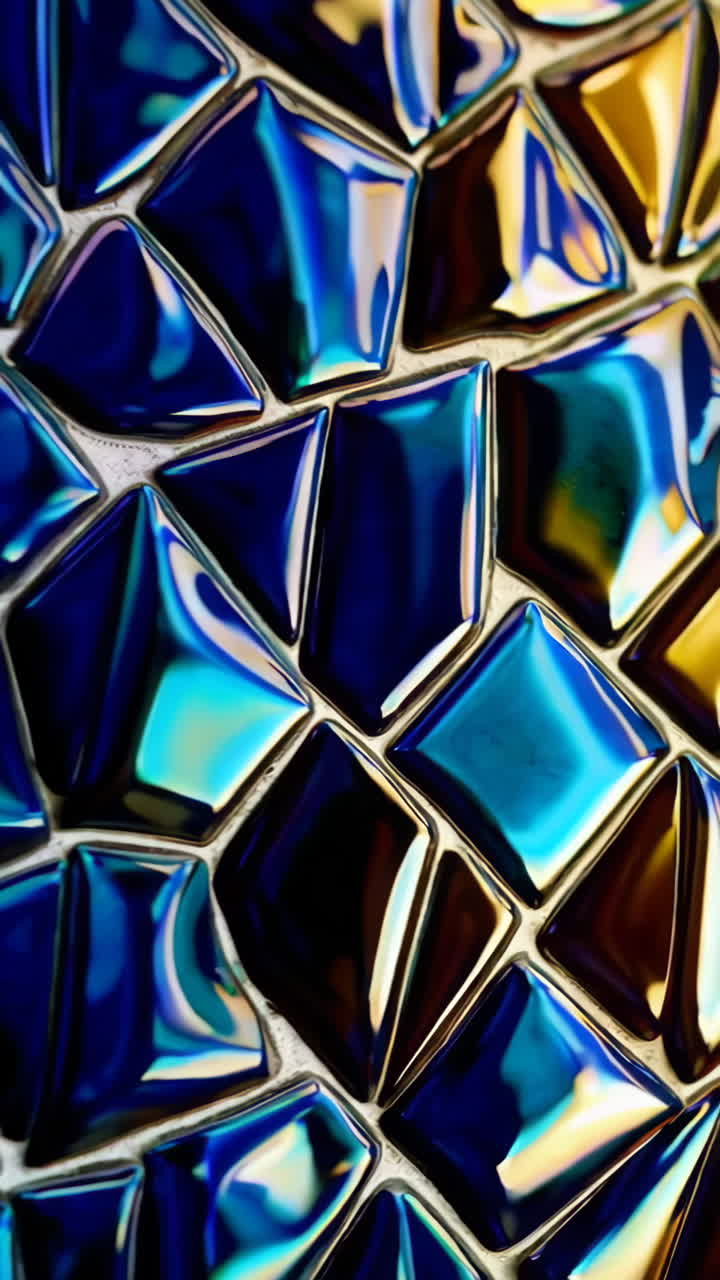 Iridescent Geometric Mosaic Tiles