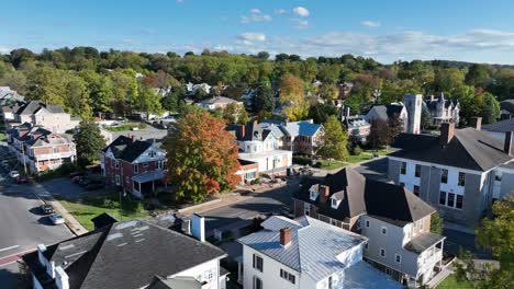 aerial over homes and neighborhoods in harrisonburg virginia