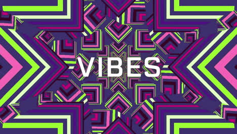 animation of vibes text over colourful abstract shape changing and waving