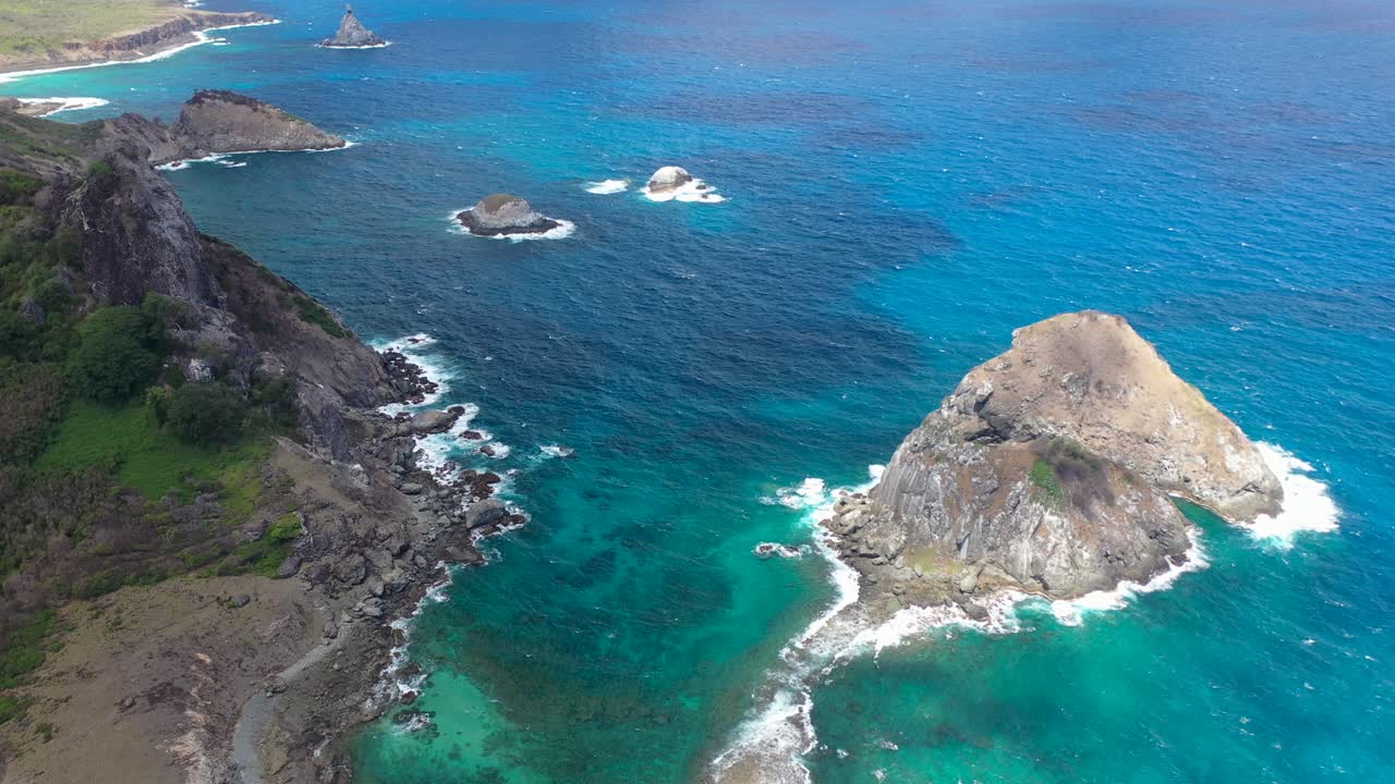 Veduta aerea della spiaggia del Sueste dell'Arcipelago di Fernando de Noronha, Brasile