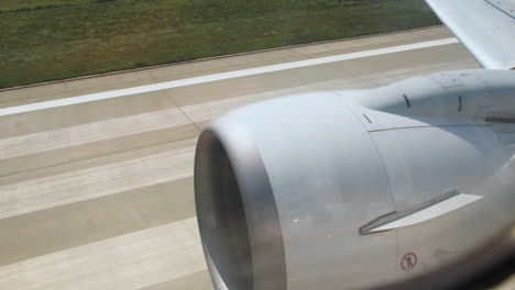 airplane engine on airport taxiway