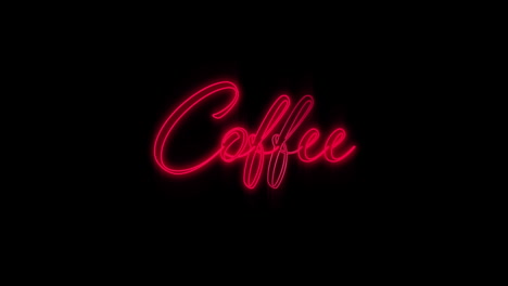 cartel de neón de café rojo emergente 4k