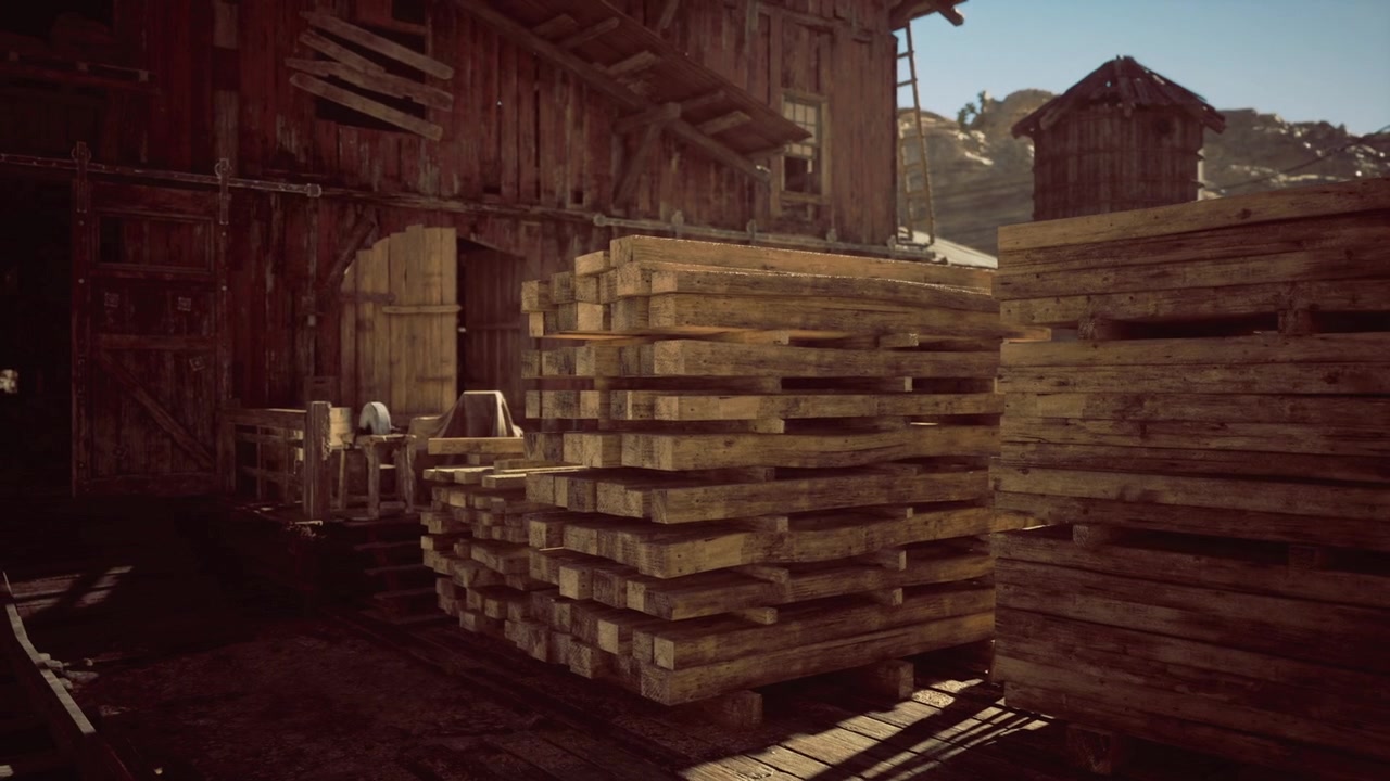 Warm glow illuminates aged beams and vintage industrial features
