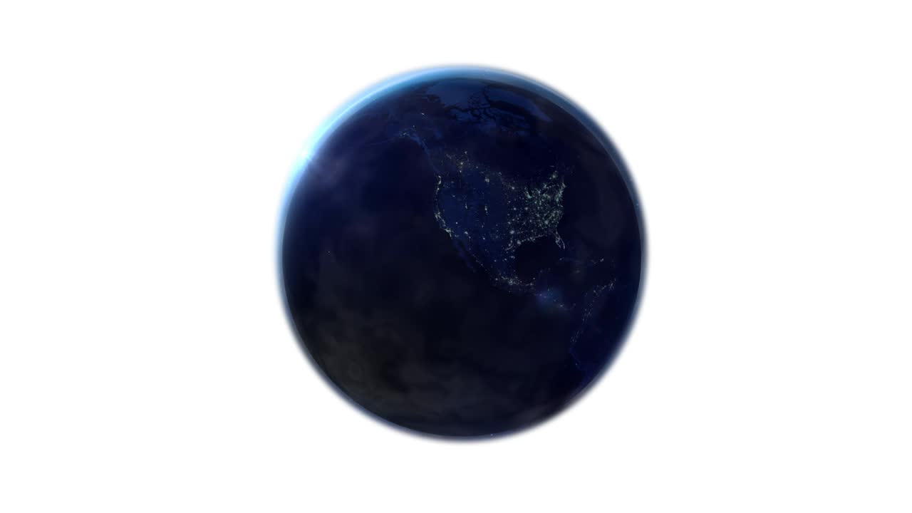 Earth night globe on the alpha channel