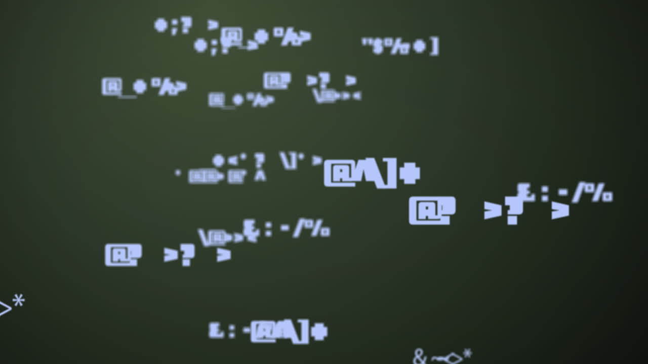 Multiple blue symbols changing animation.