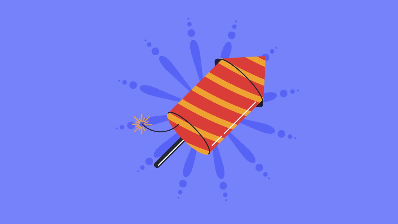 fuegos artificiales de dibujos animados